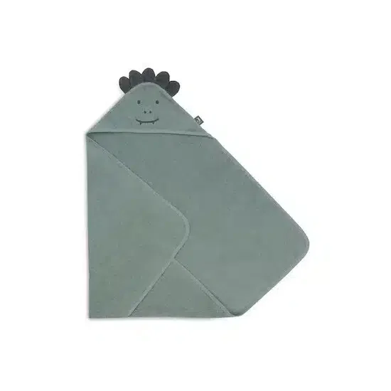 Jollein Cape De Bain Éponge Croco 75x75cm Ash Green -2- bebemaman