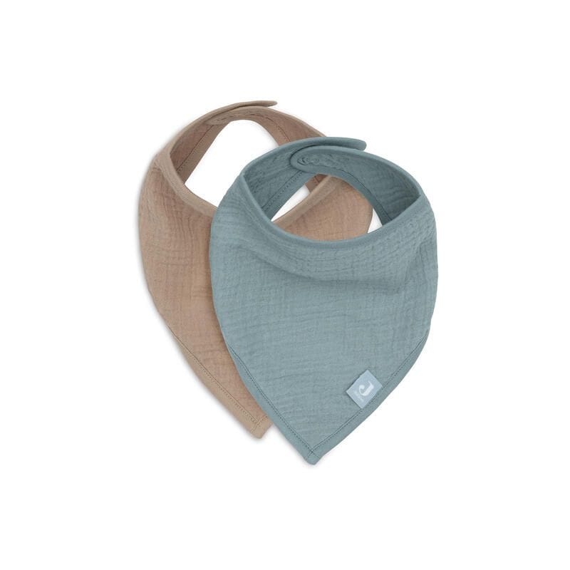 Jollein Lot de 2 Bavoirs Bandana Gaze de Coton – Sea Green Biscuit