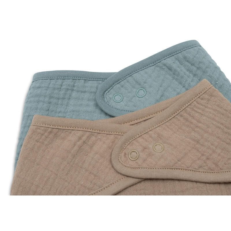 Jollein Lot de 2 Bavoirs Bandana Gaze de Coton – Sea Green Biscuit -2- bebemaman