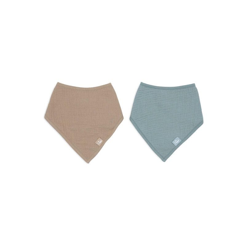 Jollein Lot de 2 Bavoirs Bandana Gaze de Coton – Sea Green Biscuit -3- bebemaman