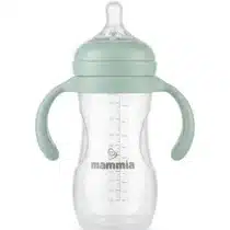 Mammia Biberon Natural avec poignées 330ml 6 mois+ vert
