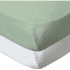 drap housse Babycalin blanc vert amande