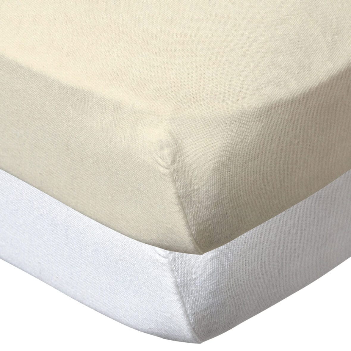 babycalin Lot de 2 draps housse 60×120 cm – blanc / écru