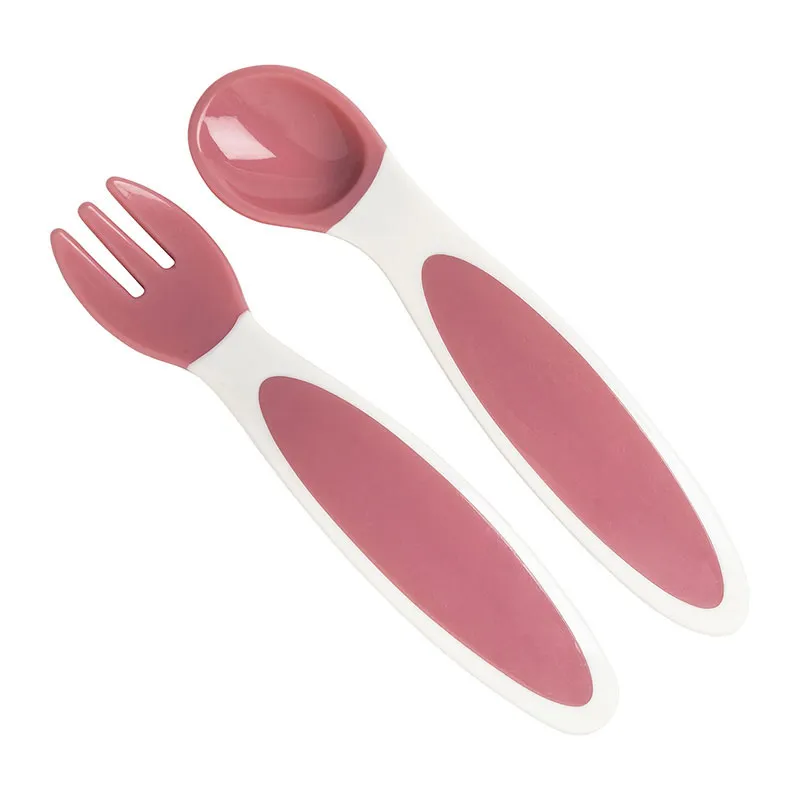 Babycalin Set De 2 Couverts Bébé Ergonomiques Roses 4 M+