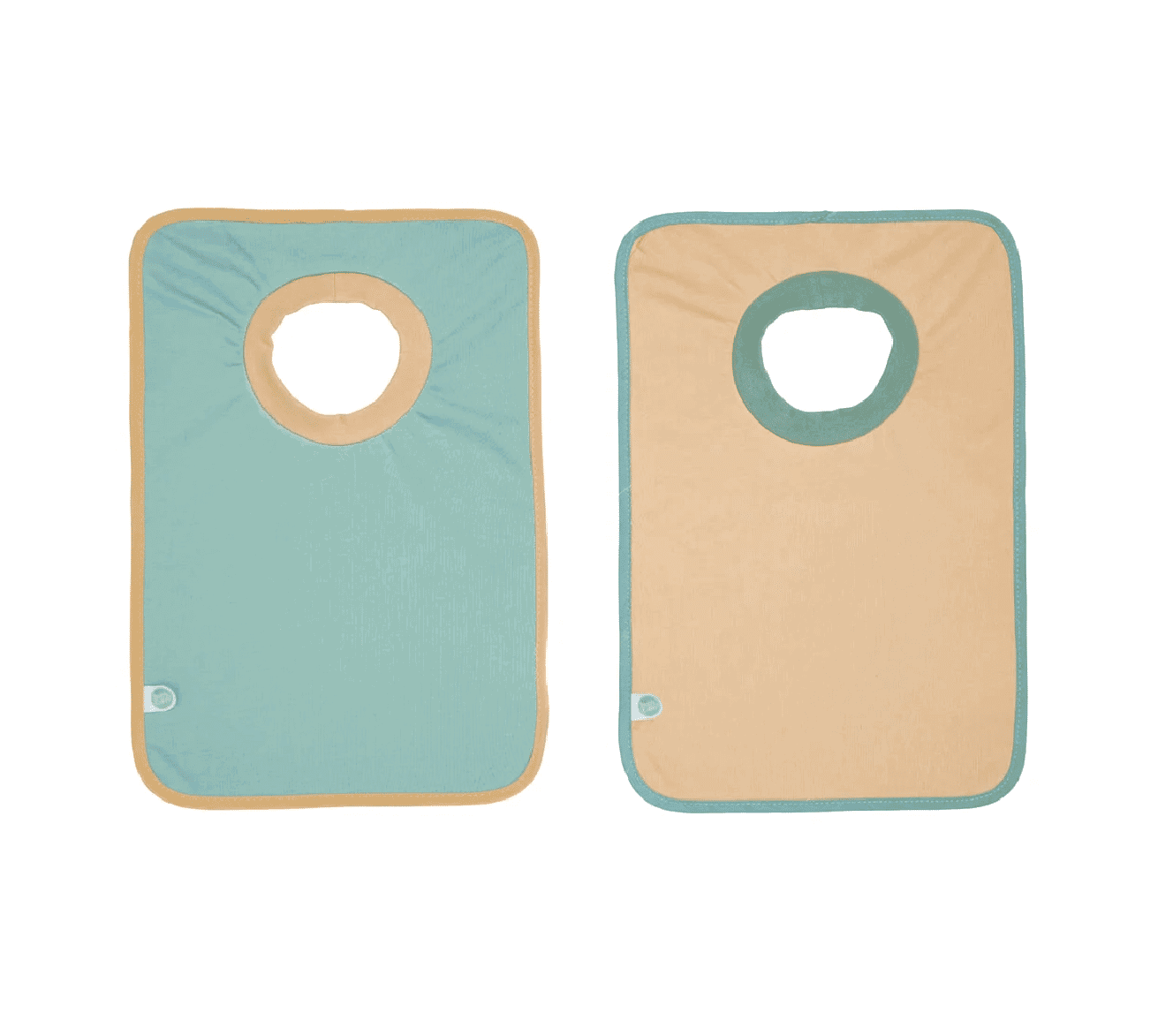 Babycalin Lot de 2 Bavoirs Passe Tête 6m – Unis contrastés