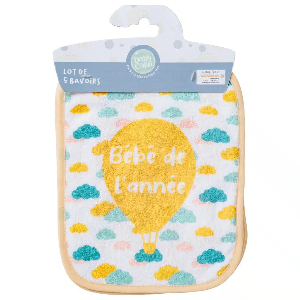 Babycalin Lot de 5 Bavoirs Naissance Love Family -3- bebemaman