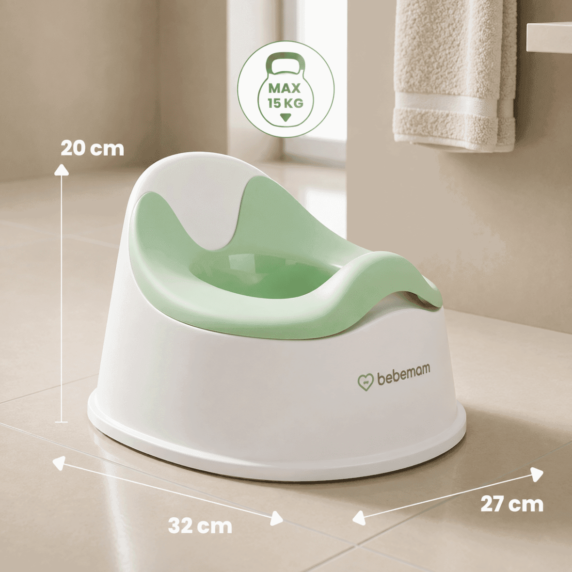 Bebemam Pot Enfant 18-36mois BlancVert -2- bebemaman