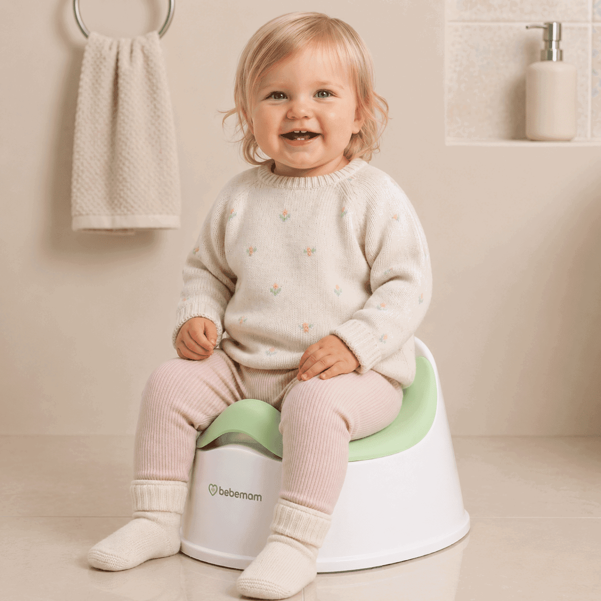 Bebemam Pot Enfant 18-36mois BlancVert -3- bebemaman