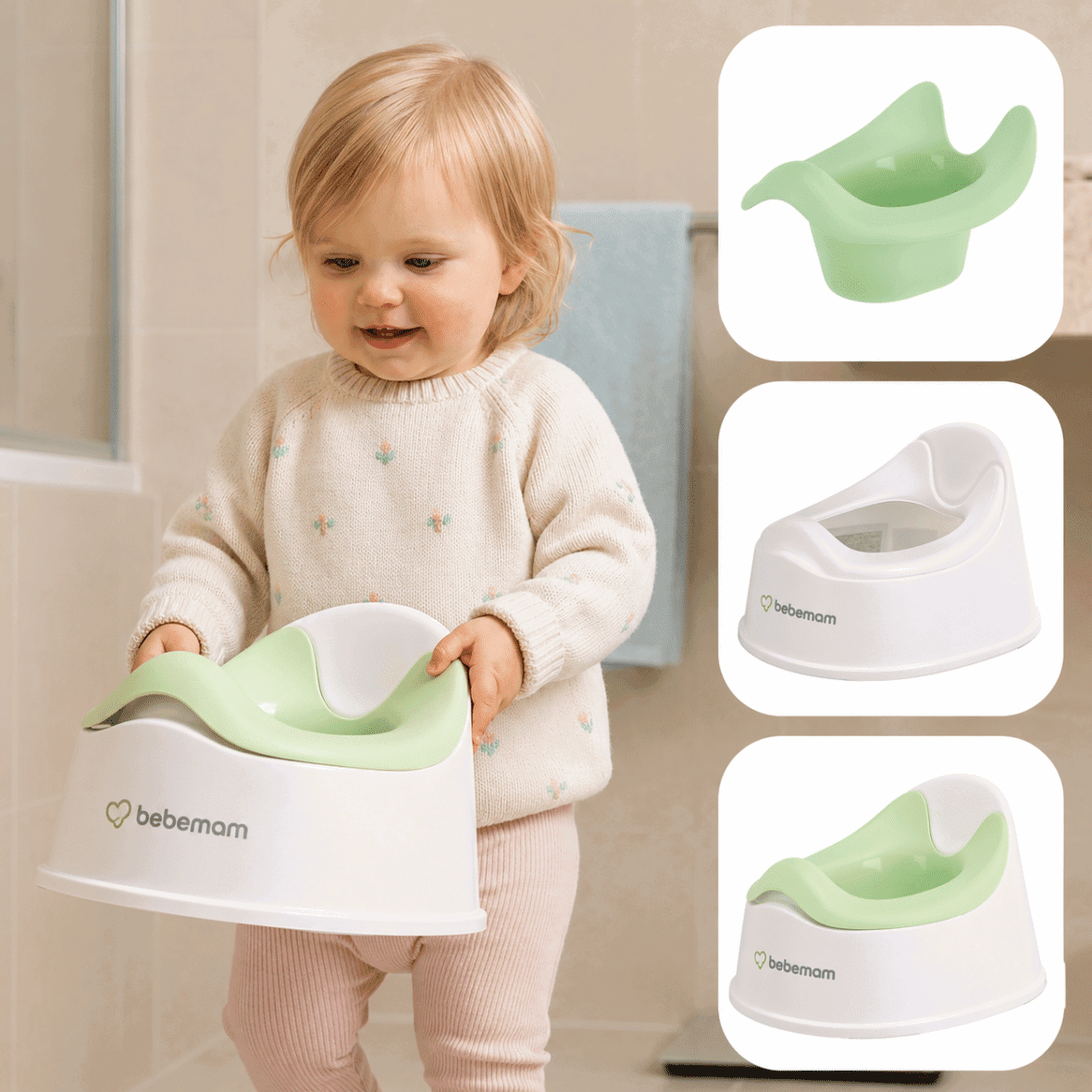 Bebemam Pot Enfant 18-36mois BlancVert -5- bebemaman
