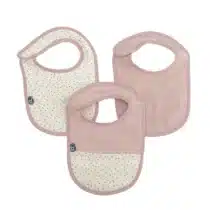 Domiva Lot de 3 bavoirs en mousseline 0-6m Vieux rose Au fil de l’eau -1- bebemaman