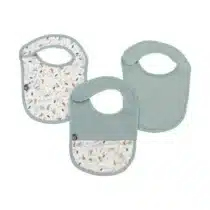 Domiva Lot de 3 bavoirs en mousseline 6-12m Celadon Mint Au fil de l’eau