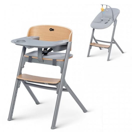 Kinderkraft Chaise Haute 4en1 Livy avec Transat Calmee Oak