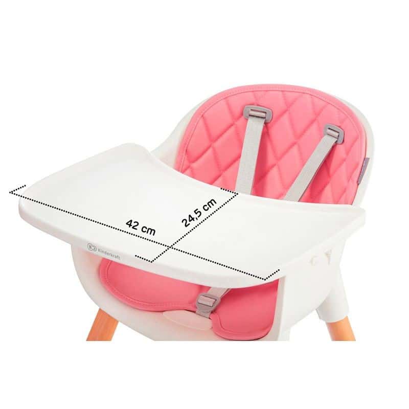 Kinderkraft Chaise Haute Sienna Rose -4- bebemaman
