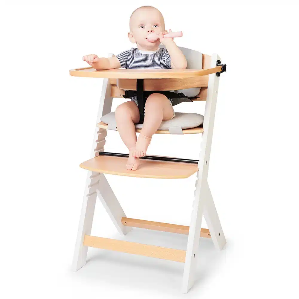 Kinderkraft Chaise Haute évolutive Enock en Bois avec Coussin -2- bebemaman