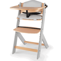 Kinderkraft Chaise Haute évolutive Enock en Bois avec Coussin Gris