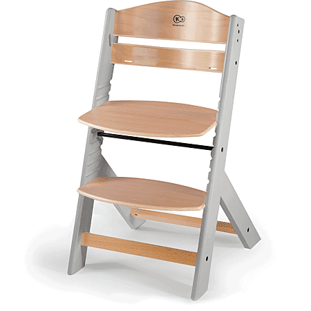 Kinderkraft Chaise Haute évolutive Enock en Bois avec Coussin Gris -2- bebemaman
