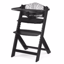 Kinderkraft Chaise Haute évolutive Enock en Bois avec Coussin - Noir