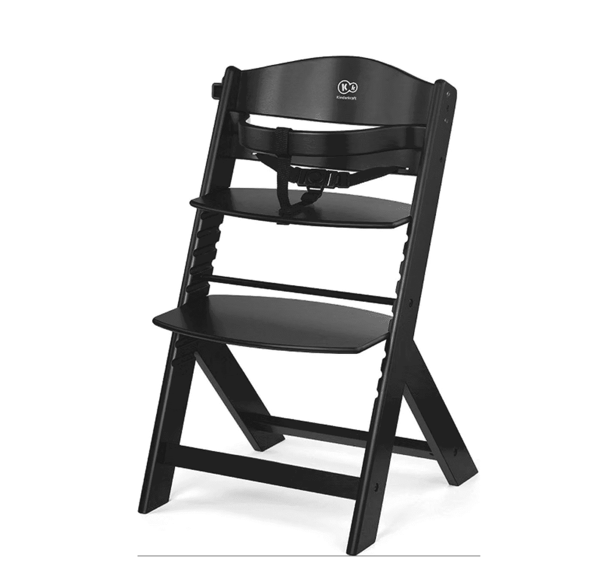 Kinderkraft Chaise Haute évolutive Enock en Bois avec Coussin – Noir -3- bebemaman