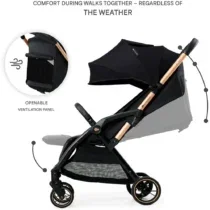 Kinderkraft Poussette Compacte et Légère Apino Noire