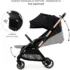 Kinderkraft Poussette Compacte et Légère Apino Noire