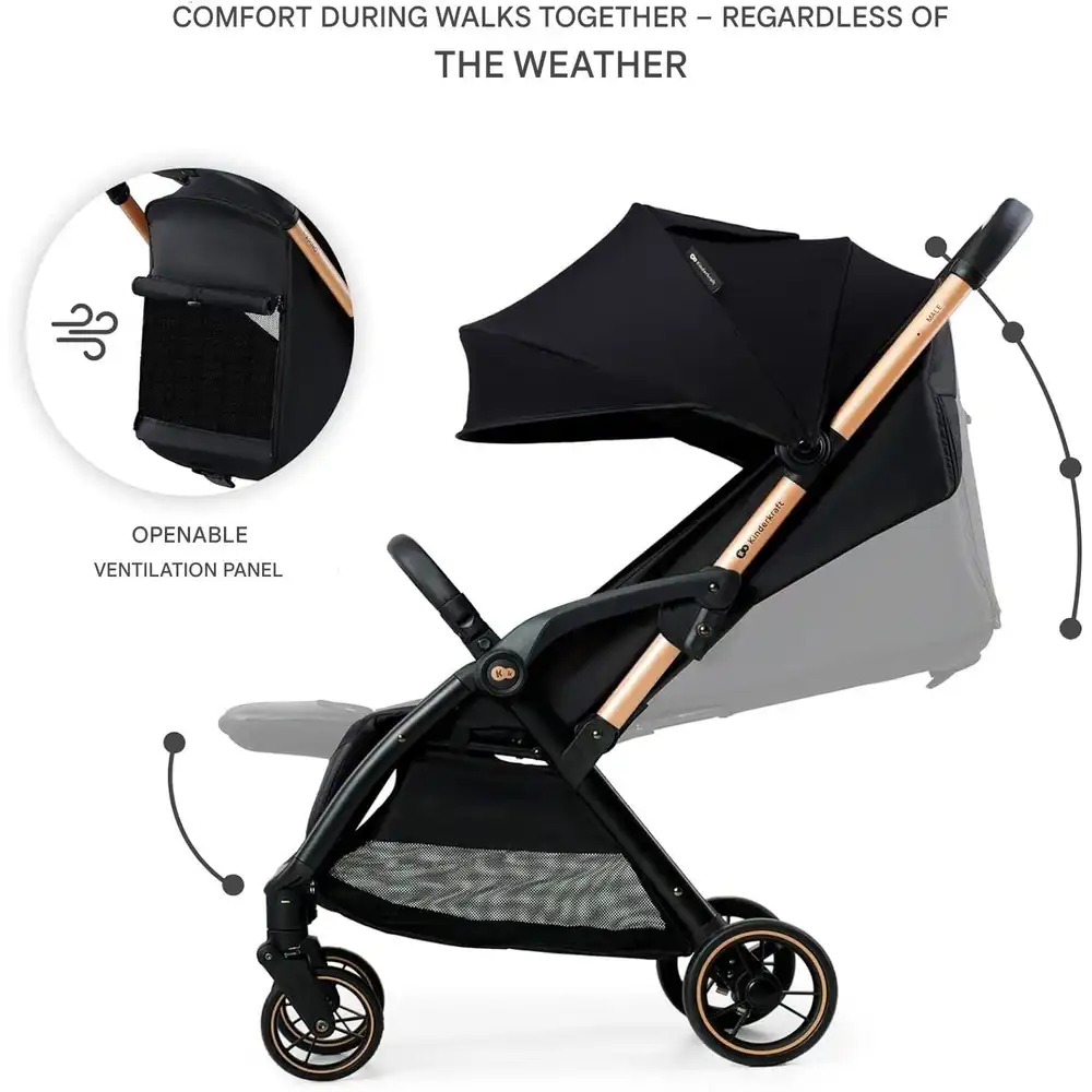 Kinderkraft Poussette Compacte et Légère Apino Noire -2- bebemaman