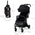 Kinderkraft Poussette Compacte et Légère Apino Noire