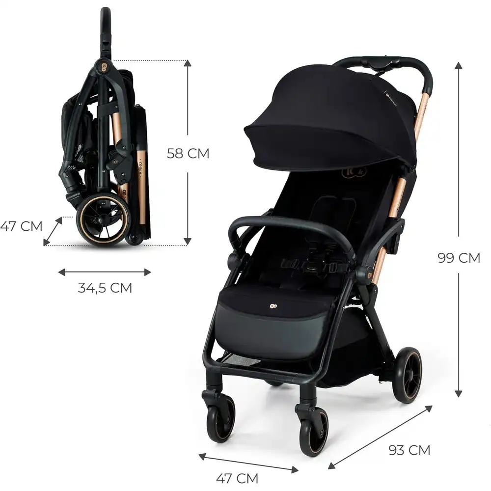 Kinderkraft Poussette Compacte et Légère Apino Noire -3- bebemaman