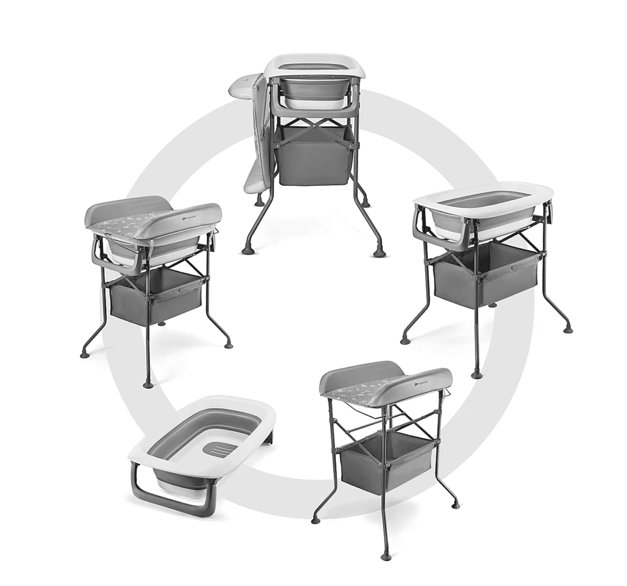 Kinderkraft Table à Langer et Baignoire Bubbly 5en1 Gris -4- bebemaman