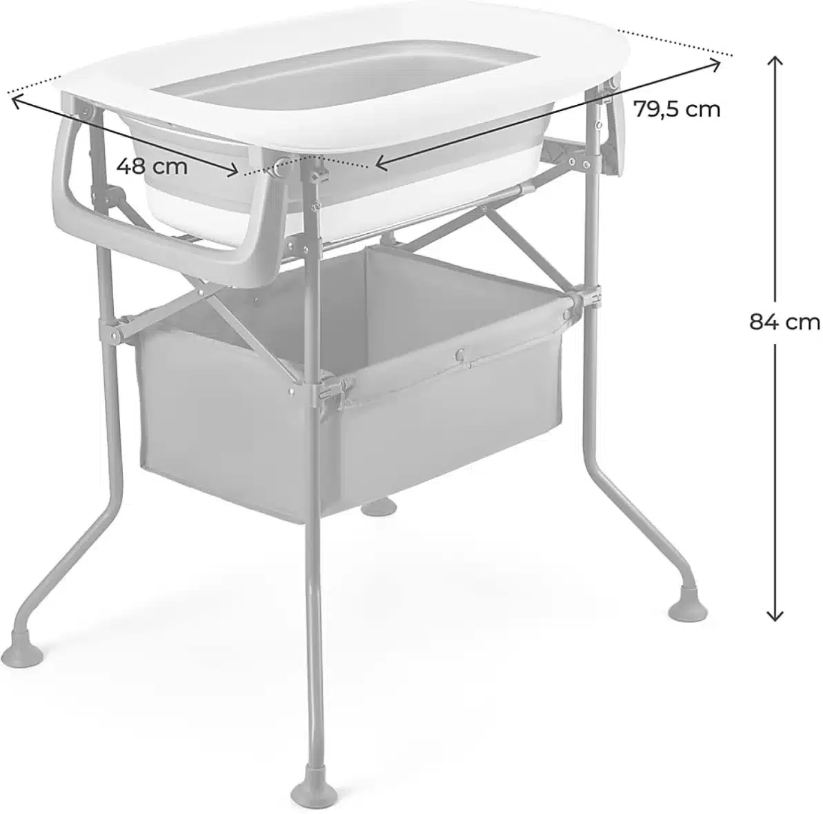 Kinderkraft Table à Langer et Baignoire Bubbly 5en1 Gris -7- bebemaman