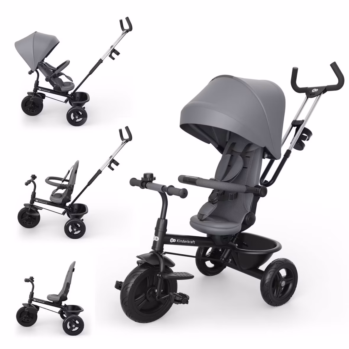 Kinderkraft Tricycle Aston 2 Plus 6en1 Gris