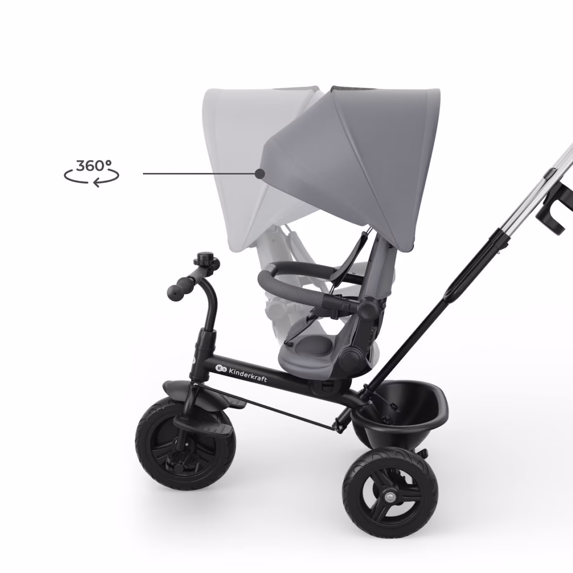 Kinderkraft Tricycle Aston 2 Plus 6en1 Gris -2- bebemaman