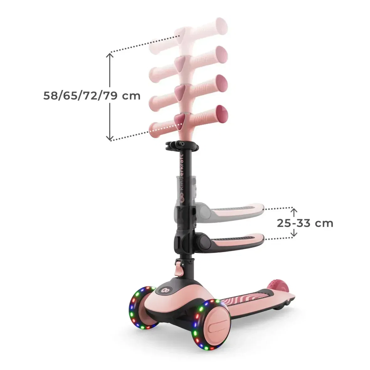 Kinderkraft Trottinette 2en1 Halley 2 Rose -5- bebemaman
