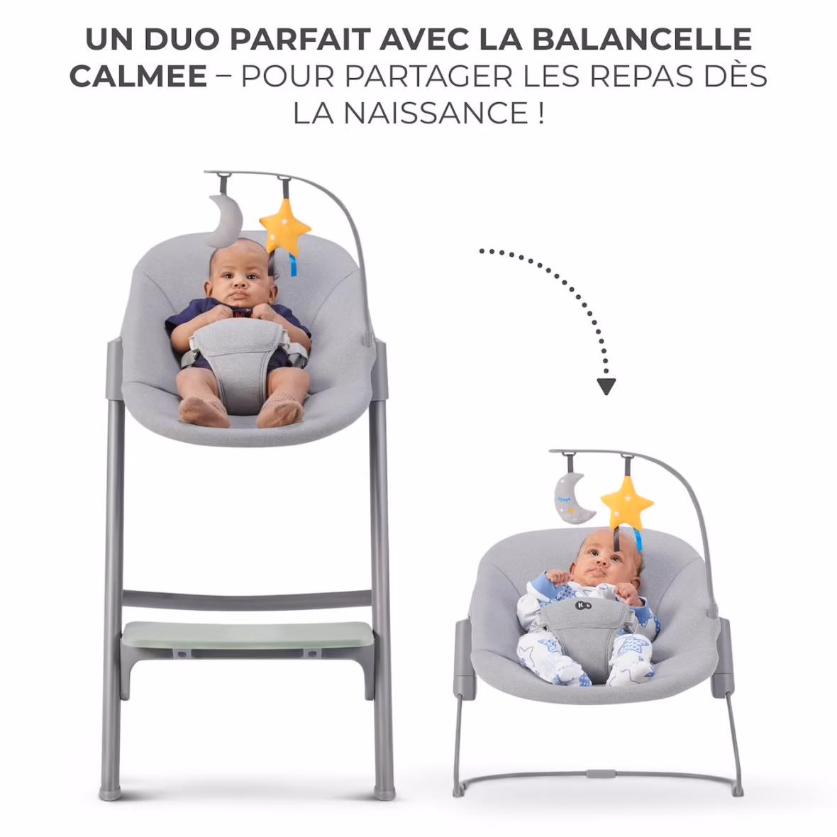 Kinderkraft Chaise Haute 4en1 Livy avec Transat Calmee Olive Green -4- bebemaman