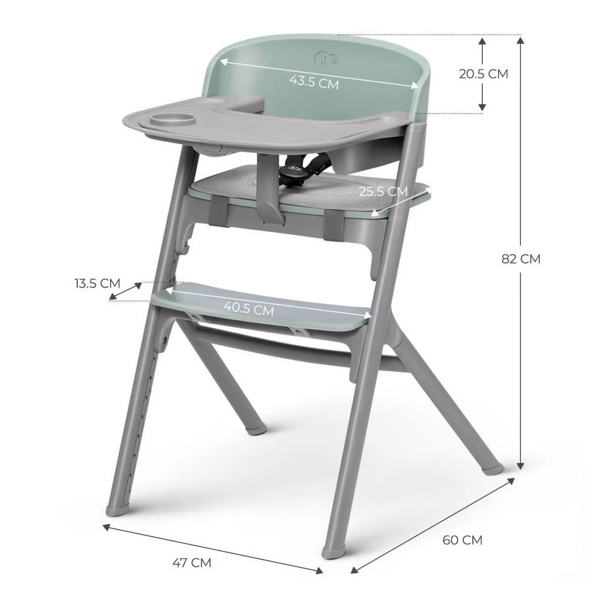 Kinderkraft Chaise Haute 4en1 Livy avec Transat Calmee Olive Green -6- bebemaman