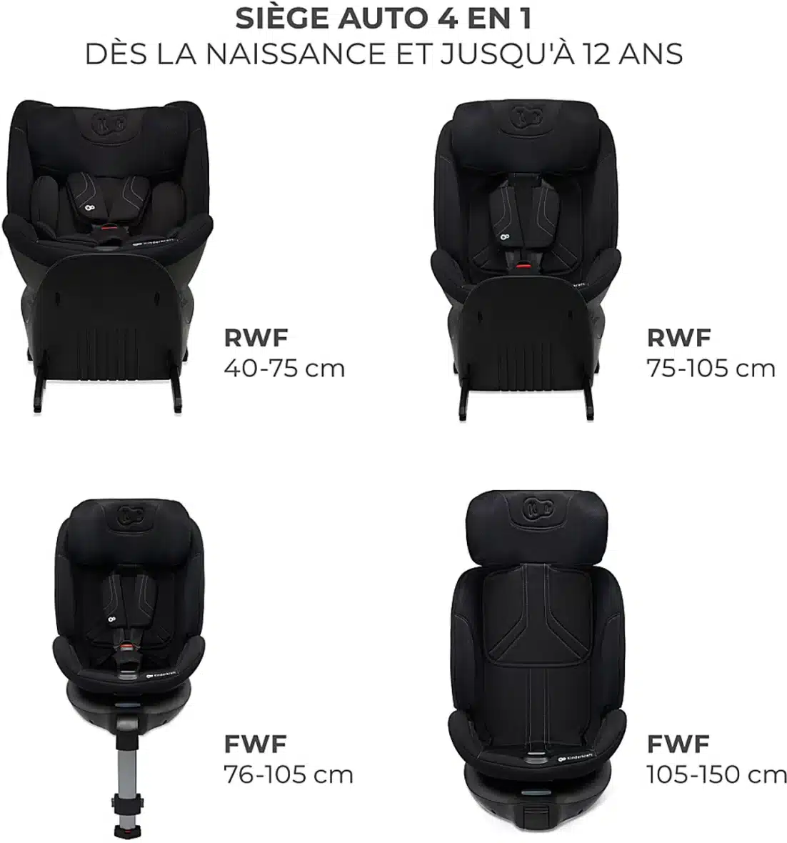 Kinderkraft Siège Auto Xrider 2 i-Size Noir -3- bebemaman