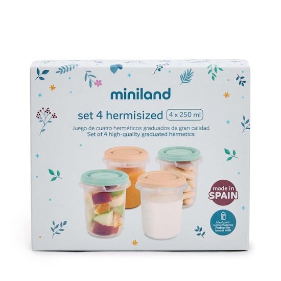Miniland Lot de 4 Pots de Conservation Multicolore -4- bebemaman