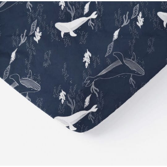 Mon P’tit Dodo Drap Housse en Jersey Imprimé 60x120cm – Baleine