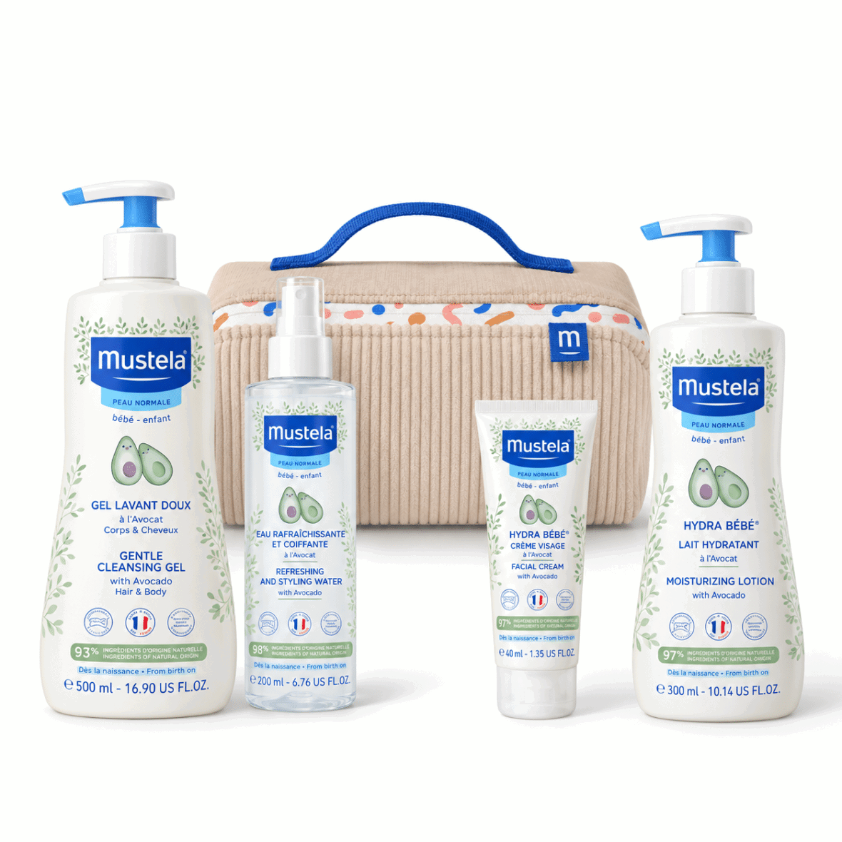 Mustela Pack Vanity Hydratation et Soin avec Trousse de Toilette Velours