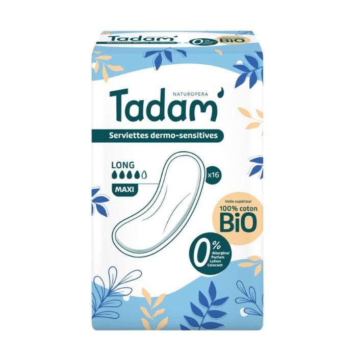 Tadam’ Serviettes Dermo-Sensitives Maxi Long x16