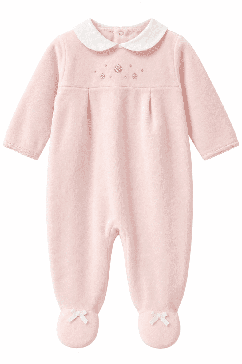 Absorba Dors-Bien Bébé Fille en Velours Rose Pâle – 6 Mois