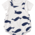 BabyBol Ensemble Bébé 2 Pièces Blanc et Bleu Marine Motifs Baleines