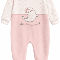 BabyBol Pyjama Bébé Rose et Blanc Motif Phoque Brodé