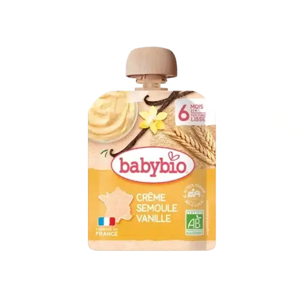 Babybio Crème Semoule Vanille Bio 6m+ 85 g