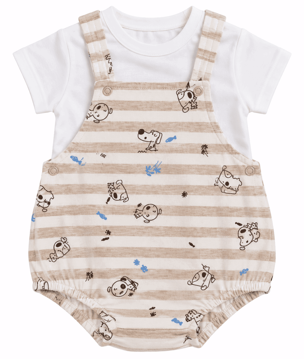Babybol Barcelona Ensemble Bébé Puppy 2 Pièces – Biscuit & Blanc
