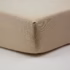 Babycalin drap-housse jersey 100 % coton taupe 60 × 120 cm avec bonnet élastiqué.