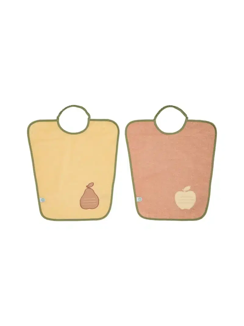 Babycalin Lot de 2 Bavoirs Maternelle Poire et Pomme