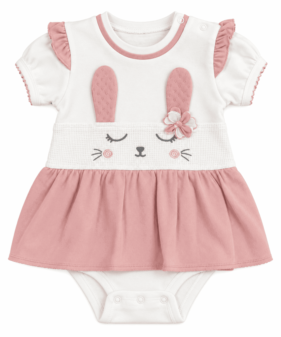 Body-Robe Bébé Fille Lapin – Rose et Blanc