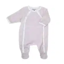 Domiva pyjama en velours Filou vert sauge avec nœud papillon à carreaux
