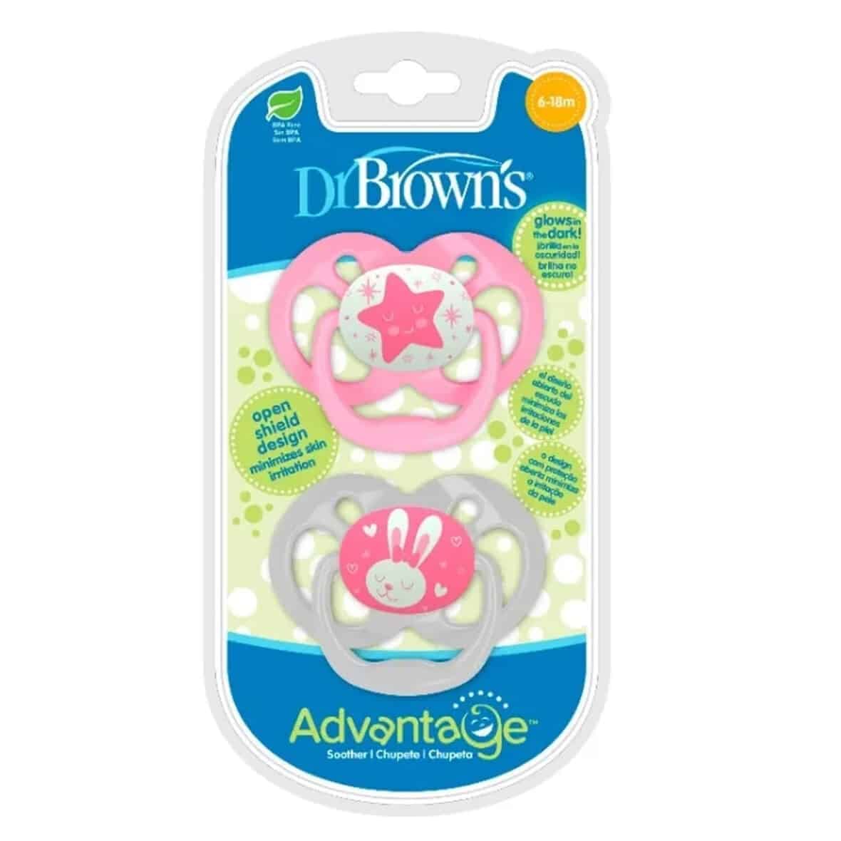 Dr. Brown’s Lot de 2 Sucettes Symétriques Advantage 6-18 Mois