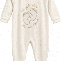 Fruits de Ma Passion grenouillère bébé 6 mois écrue motif petits pieds